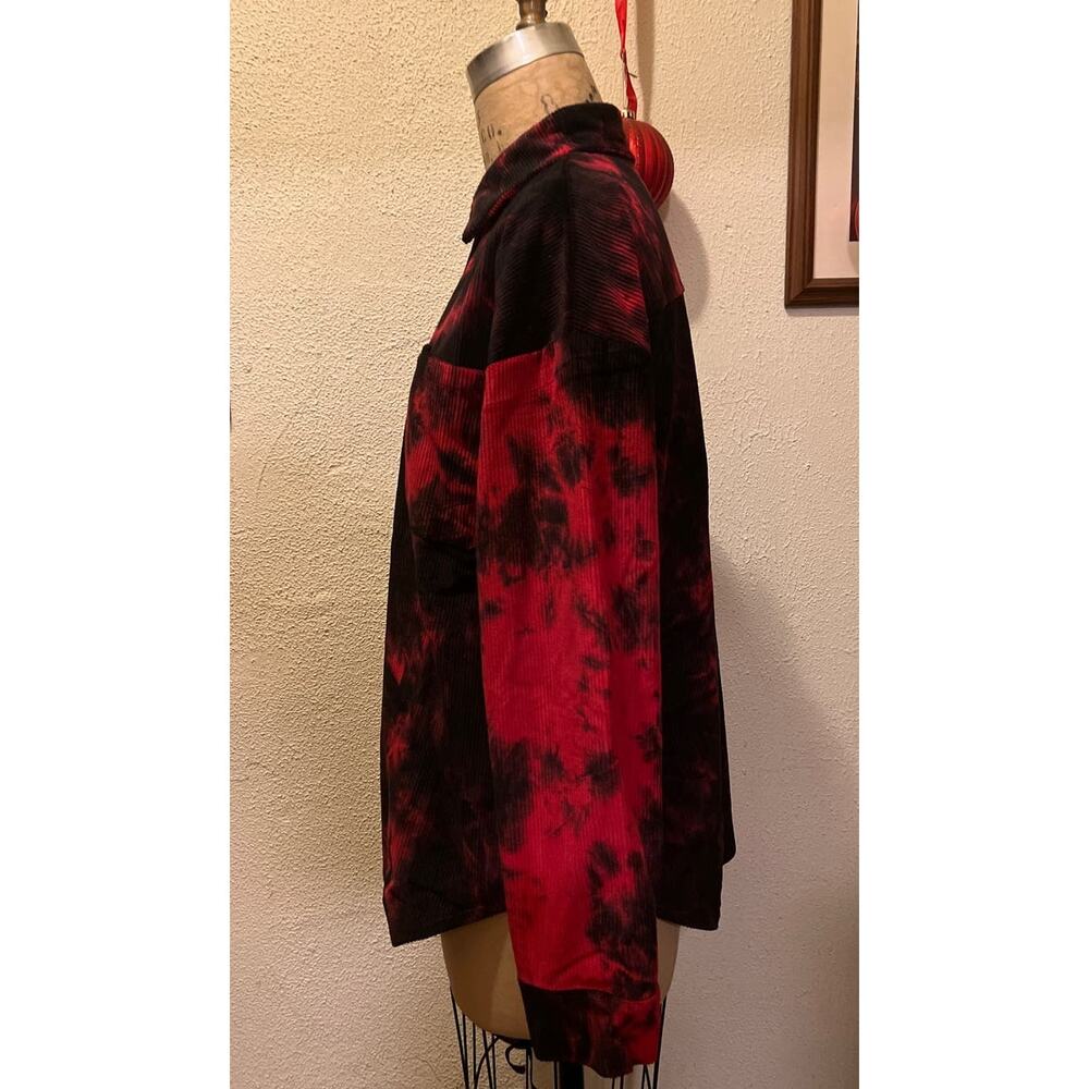 Woman’s Corduroy Tie Dye Button Down Shacket Jacket NWOT Size M - Picture 5 of 11